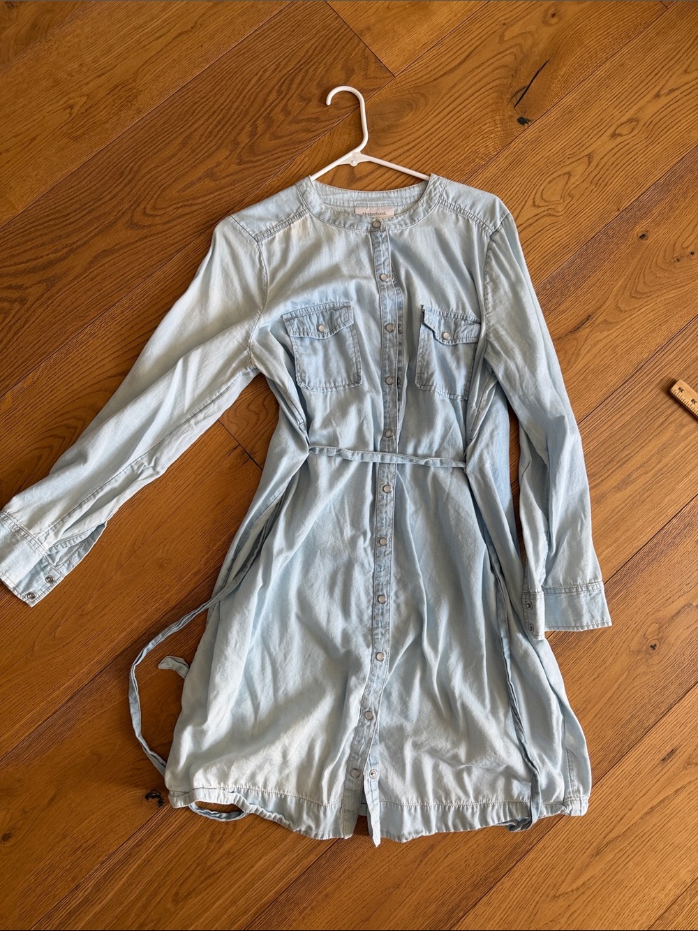 Motherhood Maternity Light Blue Denim Button-Front Dress Jacket